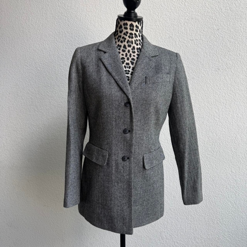 Levine Classics Gray Herringbone Blazer Women's Size 8